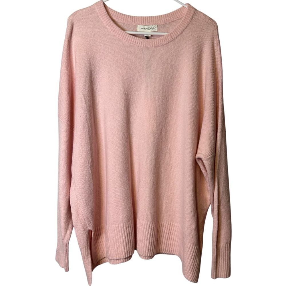 Treasure & Bond Pink Lotus Sweater Coastal Ballet Cottage Coquette Girly XL NWT